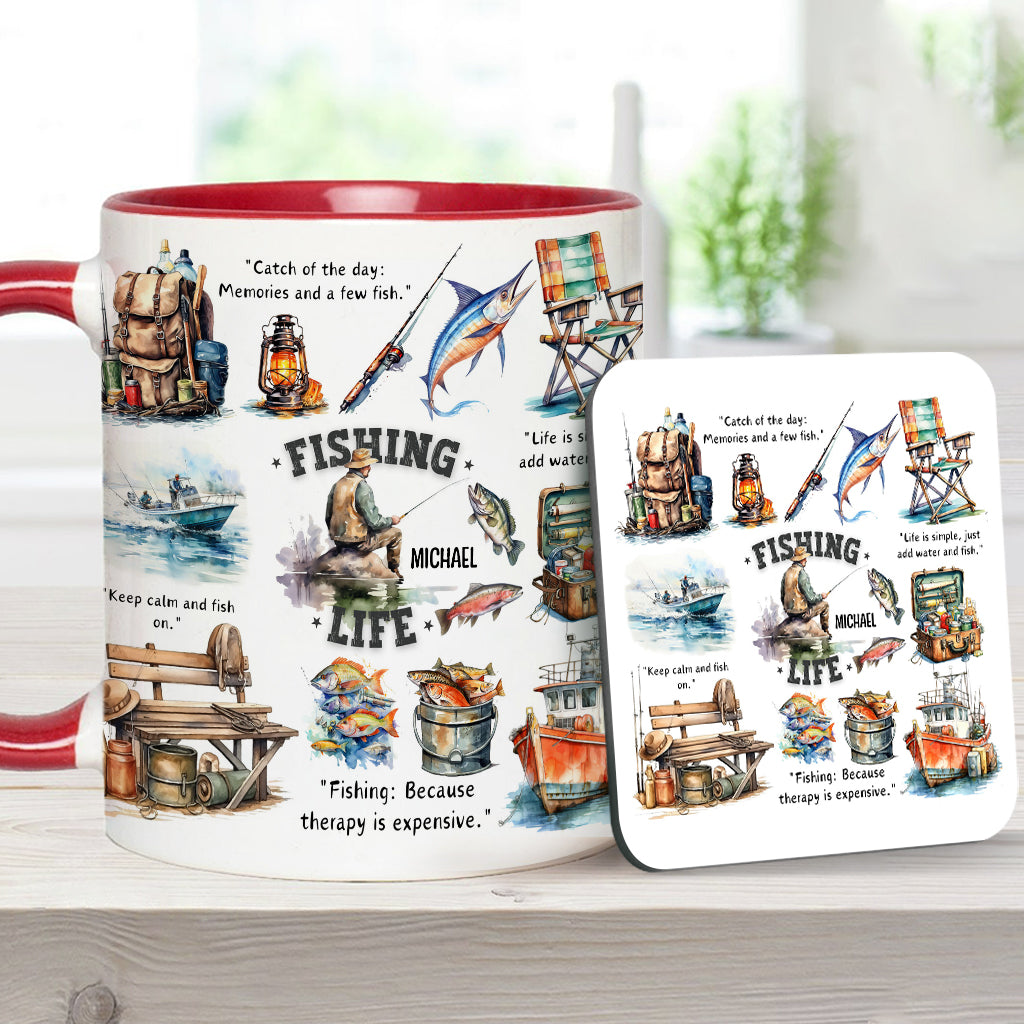 Mug personnalisé « Passionné de pêche »