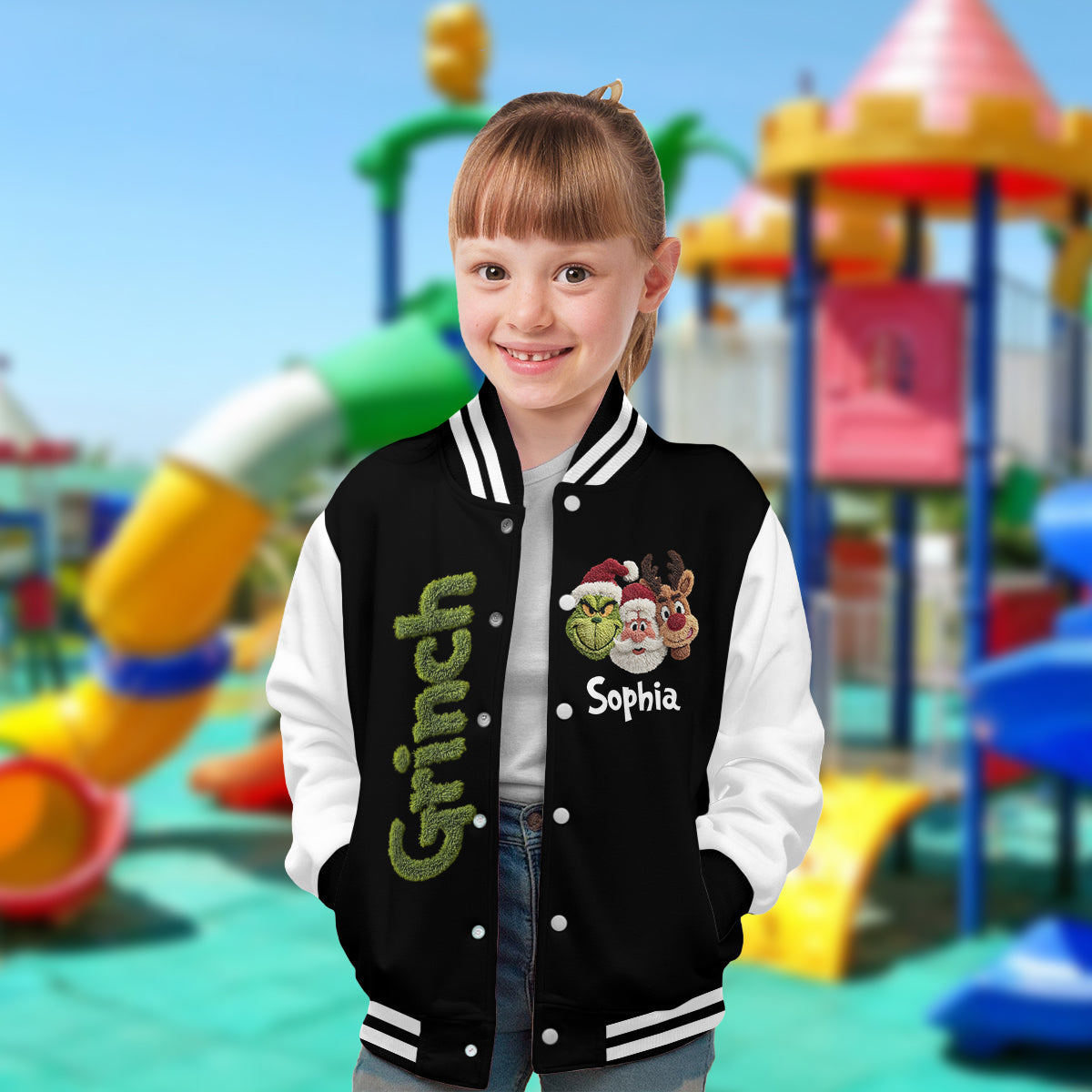 Frohe Weihnachten – Personalisierte Stola, Collegejacke