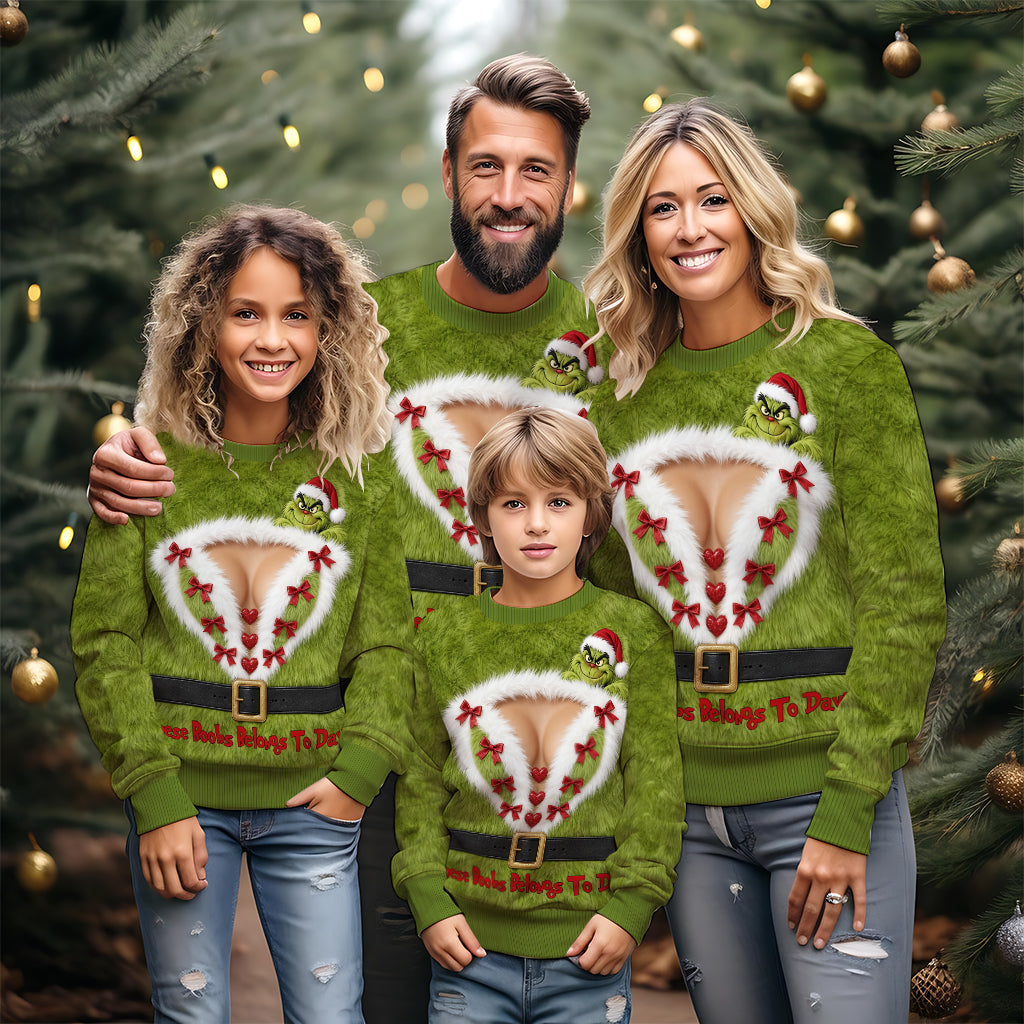 Belongs To My Boyfriend - Personalized Stole Christmas Ugly Sweater