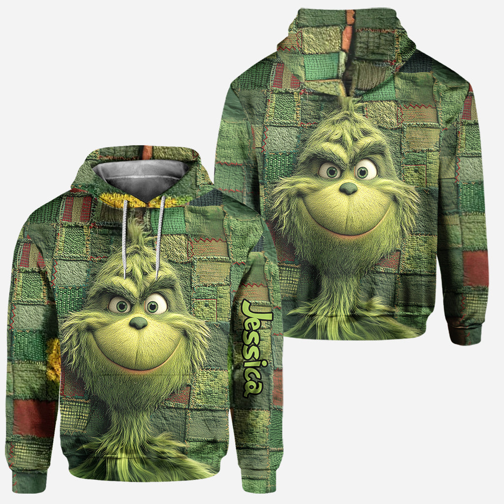 Grüne Weihnachten – Personalisierter Stola-Weihnachtshoodie und Leggings
