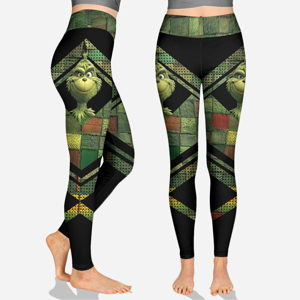 Grüne Weihnachten – Personalisierter Stola-Weihnachtshoodie und Leggings