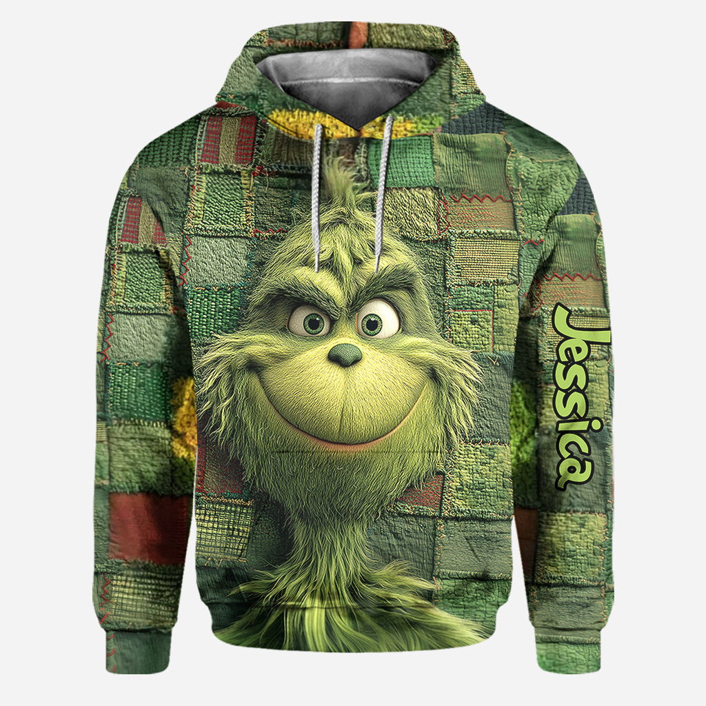 Grüne Weihnachten – Personalisierter Stola-Weihnachtshoodie und Leggings