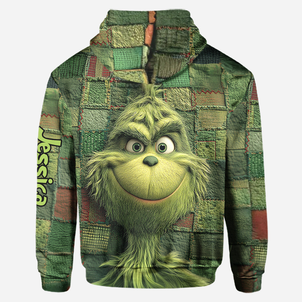 Grüne Weihnachten – Personalisierter Stola-Weihnachtshoodie und Leggings