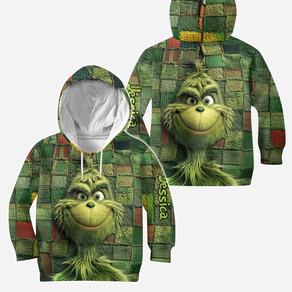 Grüne Weihnachten – Personalisierter Stola-Weihnachtshoodie und Leggings