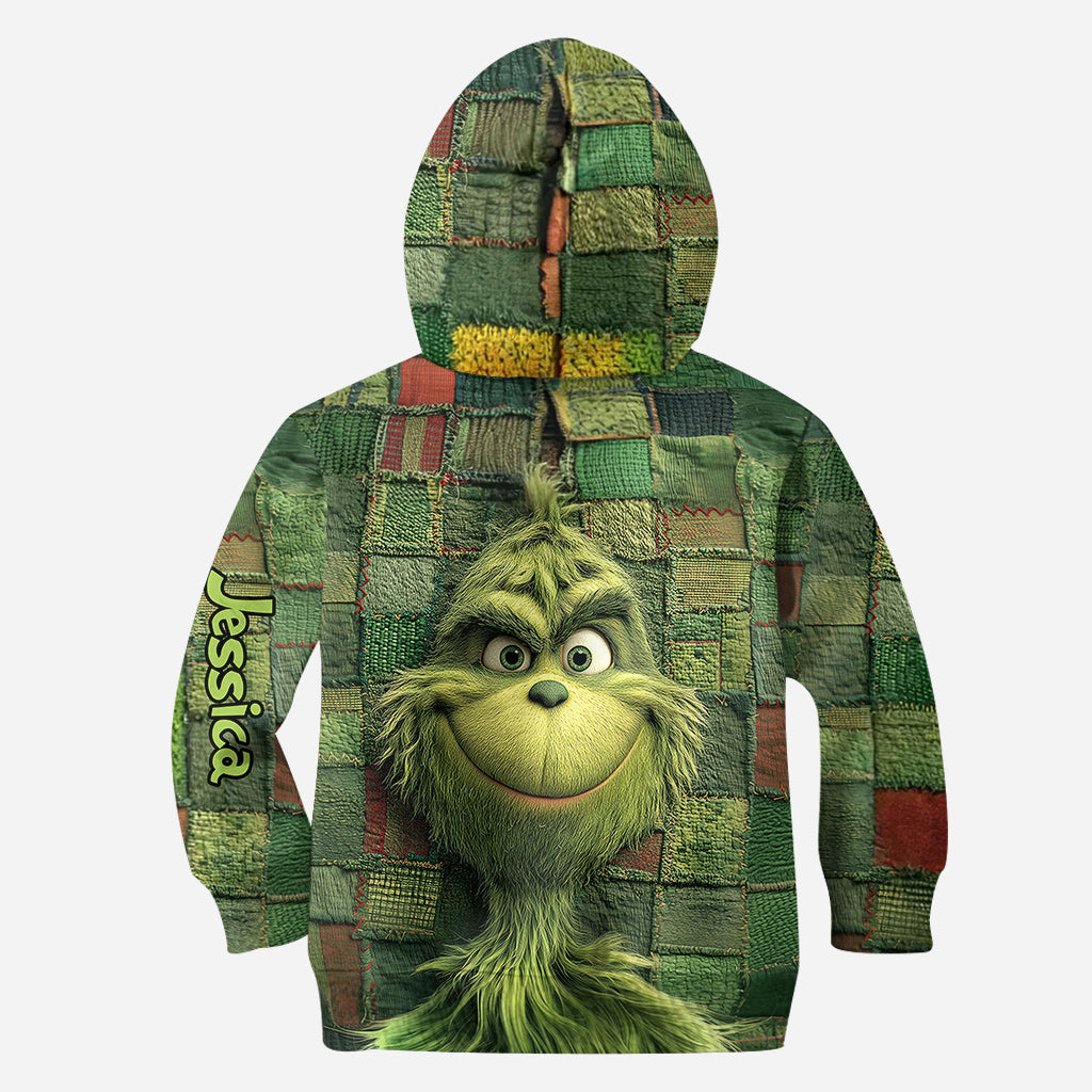 Grüne Weihnachten – Personalisierter Stola-Weihnachtshoodie und Leggings