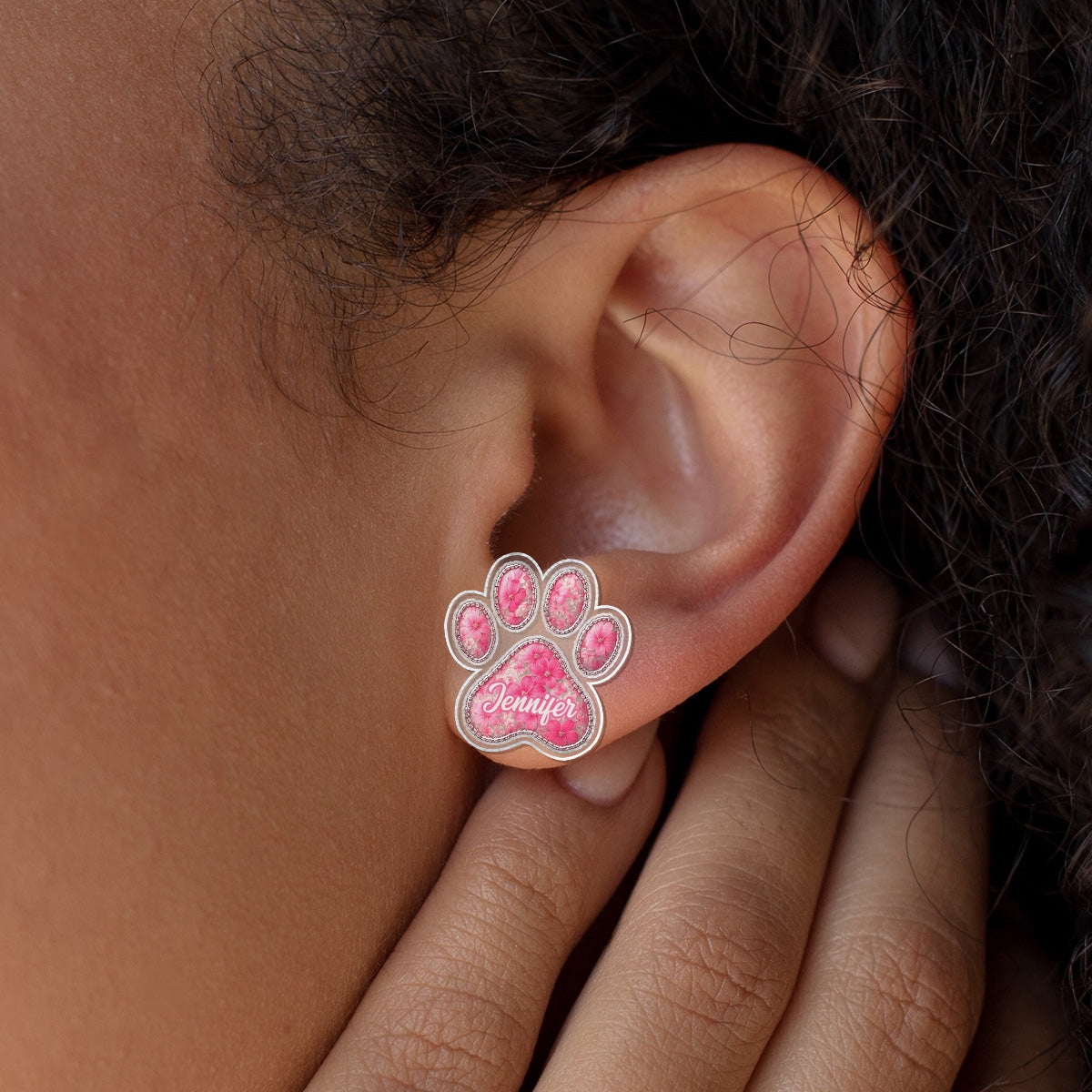 Amoureux des chiens - Boucles d'oreilles transparentes personnalisées pour chiens