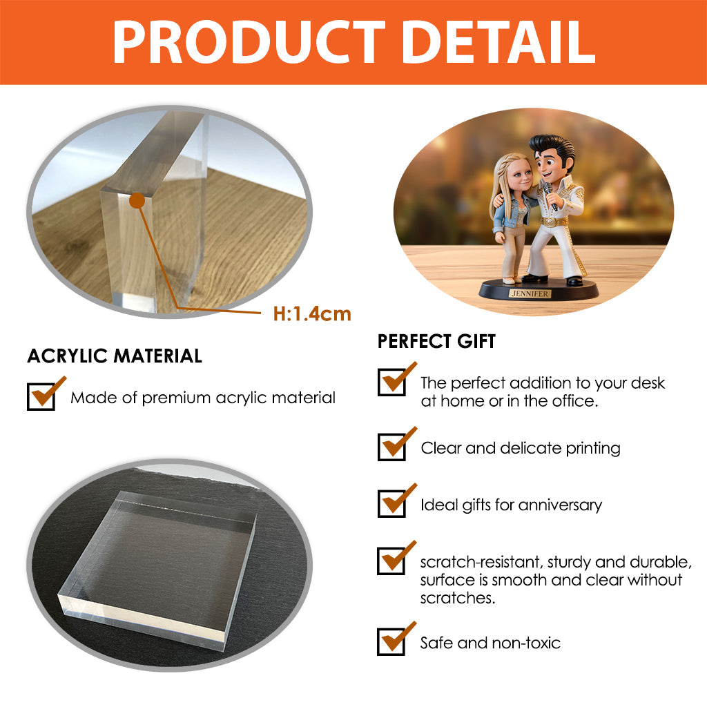 Il doit y avoir une lumière qui brille plus fort quelque part - Plaque acrylique personnalisée « Roi du Rock and Roll »