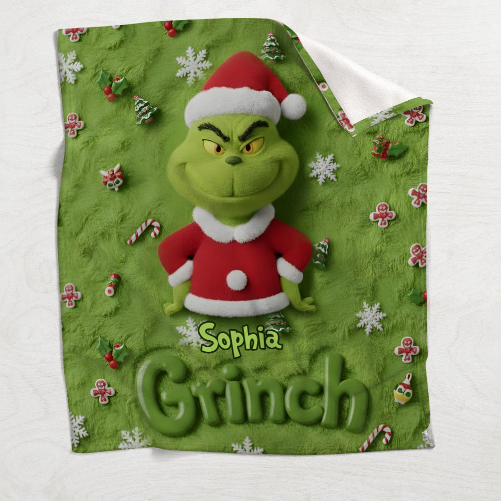 Fröhliche Grinchmas - Personalisierte Stola-Weihnachtsdecke