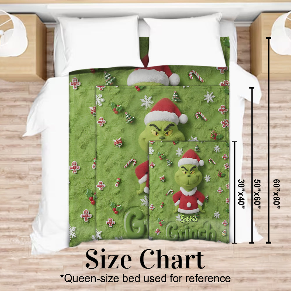 Fröhliche Grinchmas - Personalisierte Stola-Weihnachtsdecke