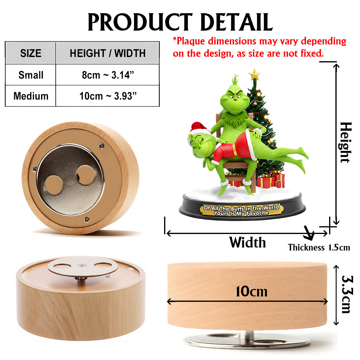 Grinchmas couple - Personalized Stole Christmas Rotating Music Plaque