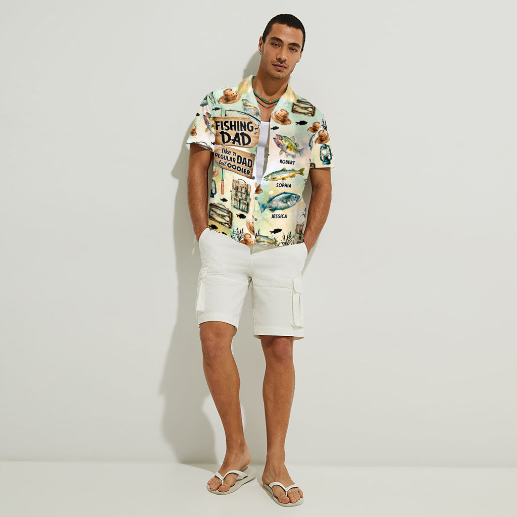 Papa pêcheur - Chemise hawaïenne de pêche personnalisée