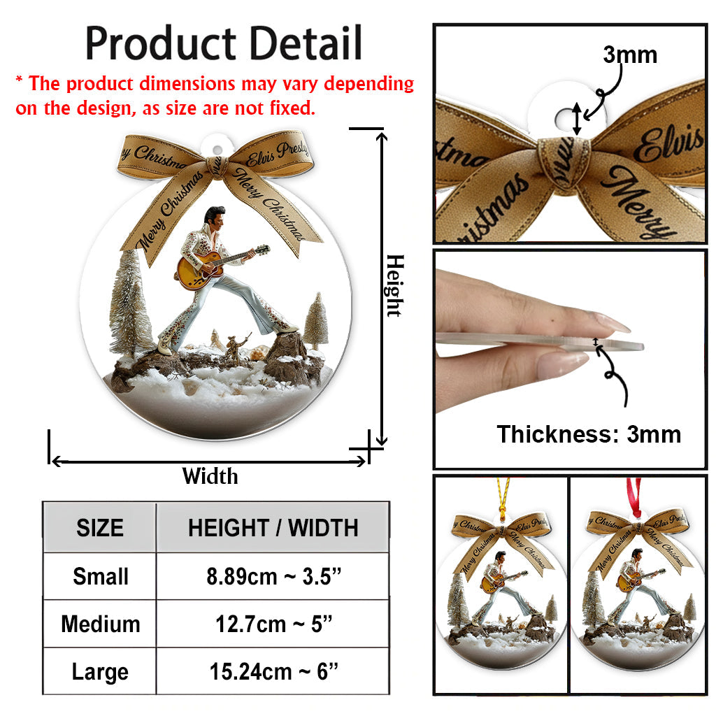 Merry Christmas King Of Rock - Personalized King of Rock and Roll Transparent Ornament