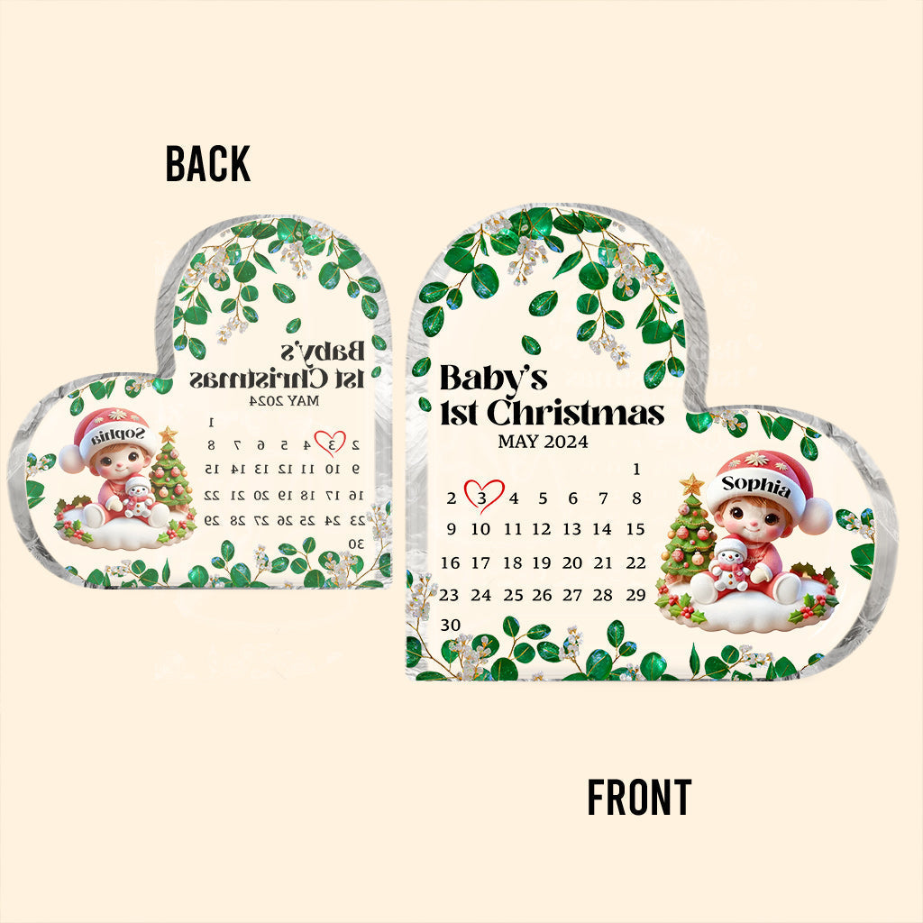 Premier Noël de bébé - Plaque acrylique personnalisée pour la famille