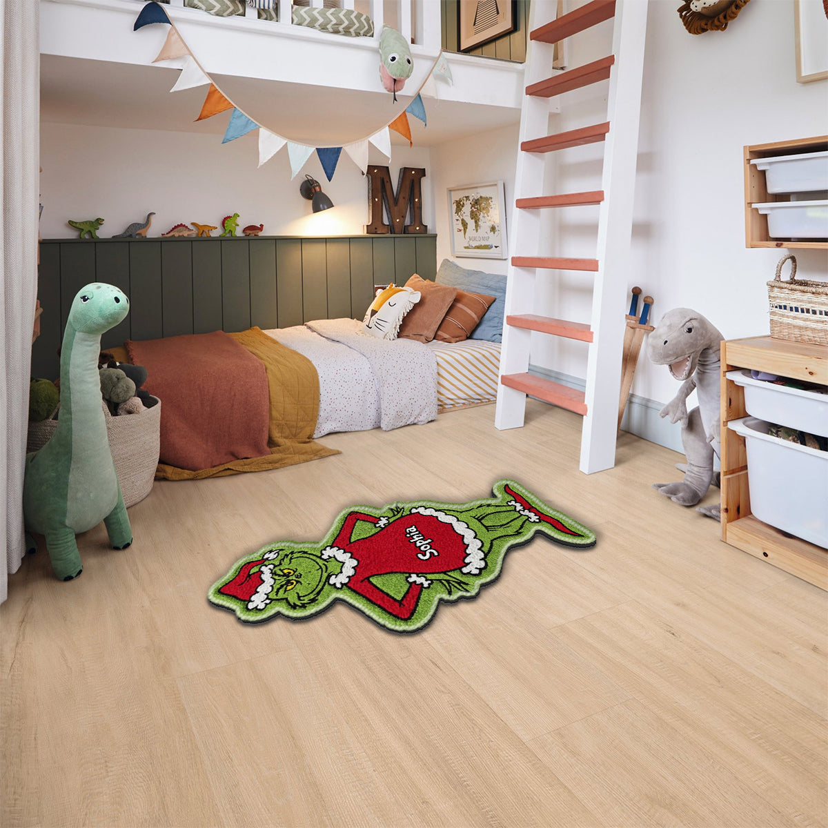 Joyeux Grinchmas - Étole de Noël personnalisée Tapis touffeté antidérapant