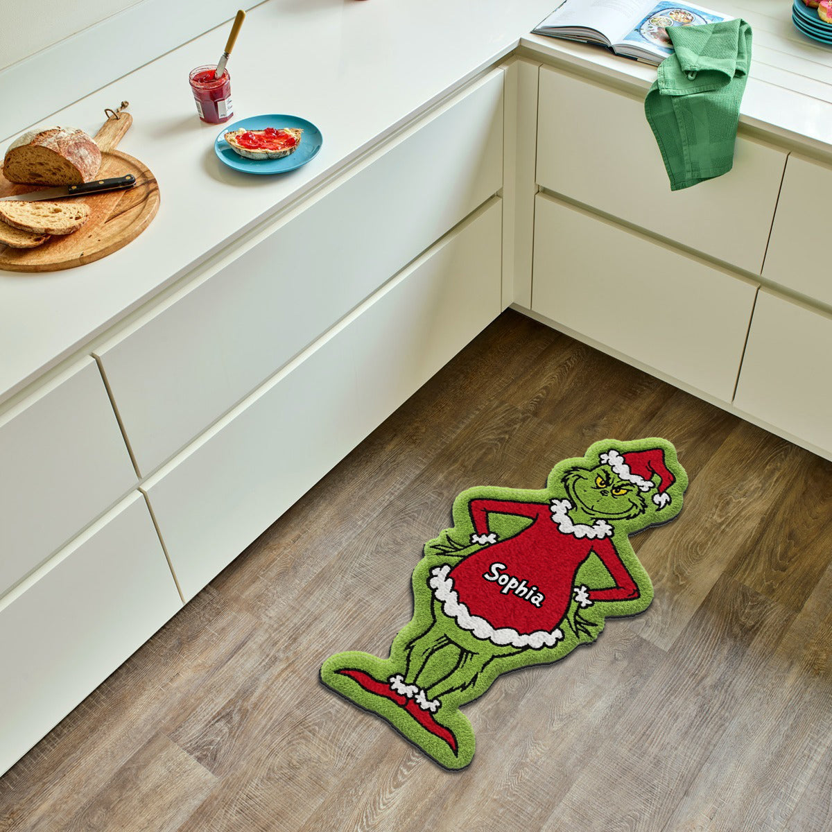 Joyeux Grinchmas - Étole de Noël personnalisée Tapis touffeté antidérapant