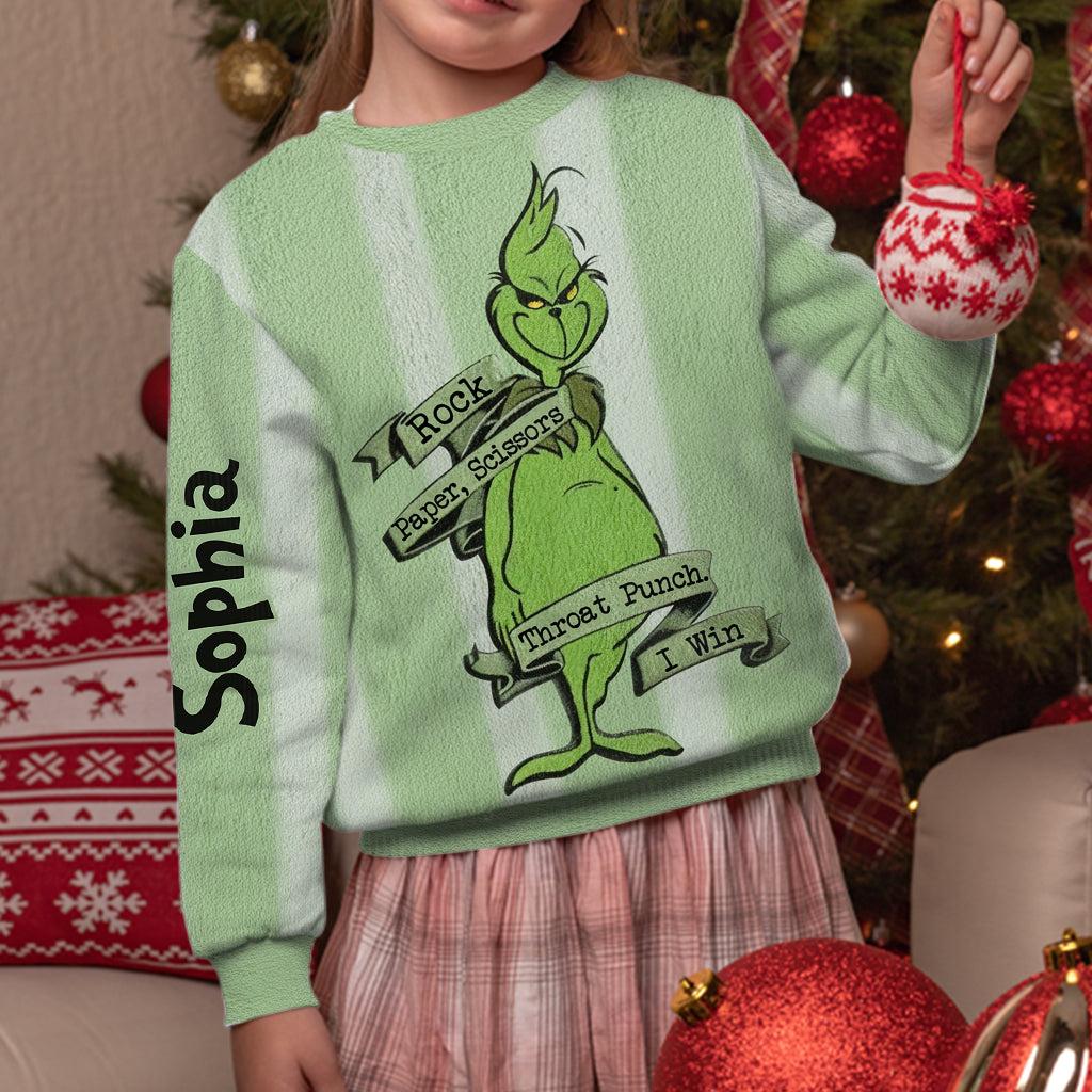 Schere, Stein, Papier – Personalisierte Stola, Weihnachtspullover