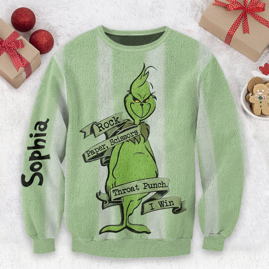 Schere, Stein, Papier – Personalisierte Stola, Weihnachtspullover
