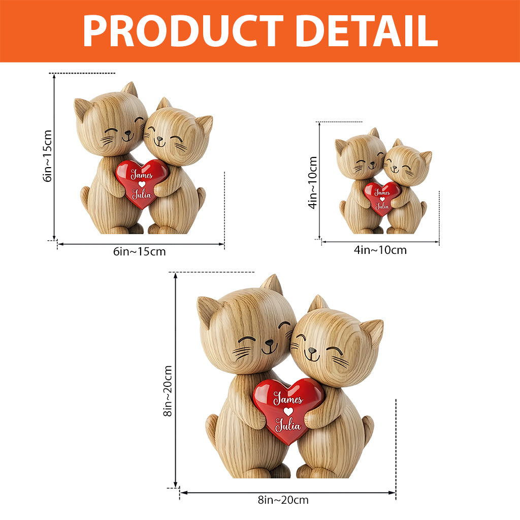 Couple de chats mignons - Plaque acrylique personnalisée en forme de chat