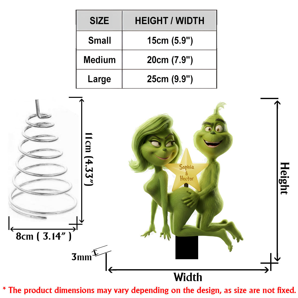 Fuzzy Green Trouble on Top - Personalized Stole Christmas LED Light Tree Topper