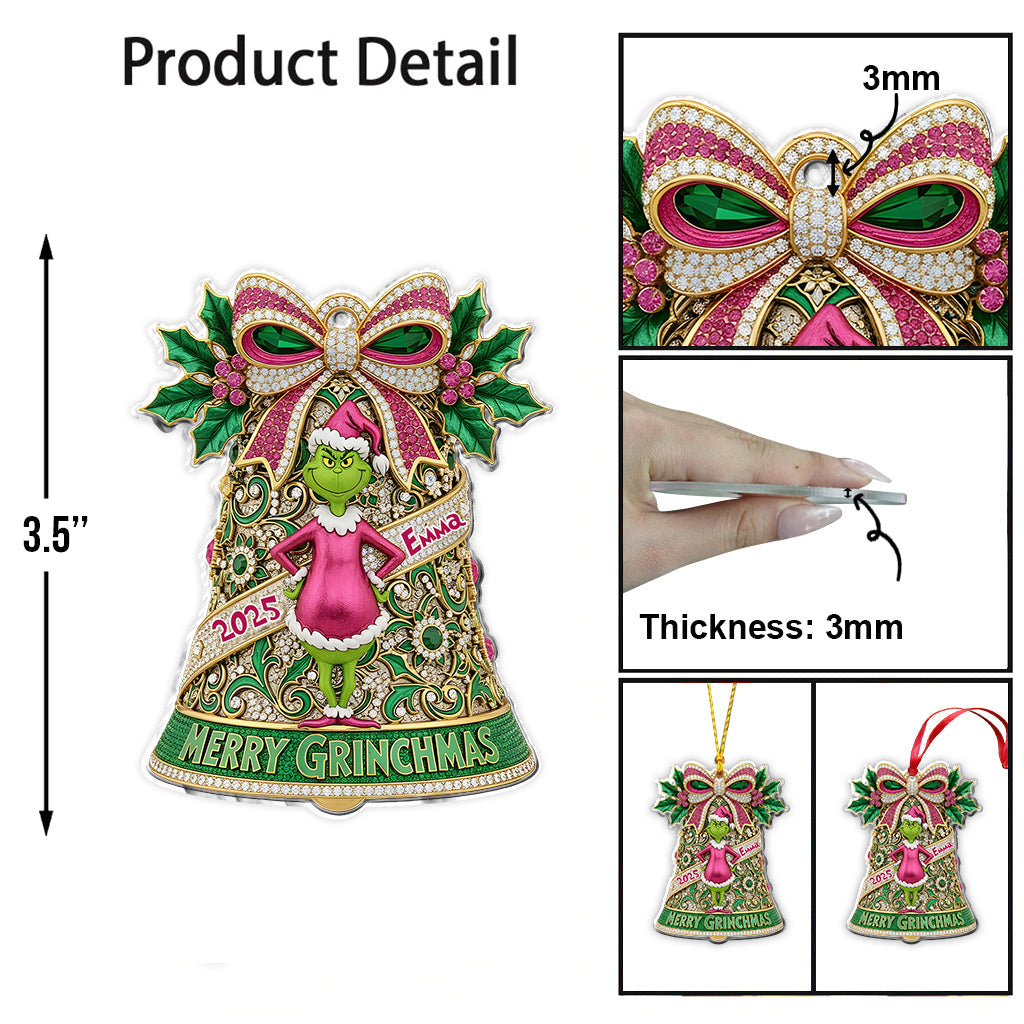 Merry Grinchmas - Personalized Stole Christmas Ornament