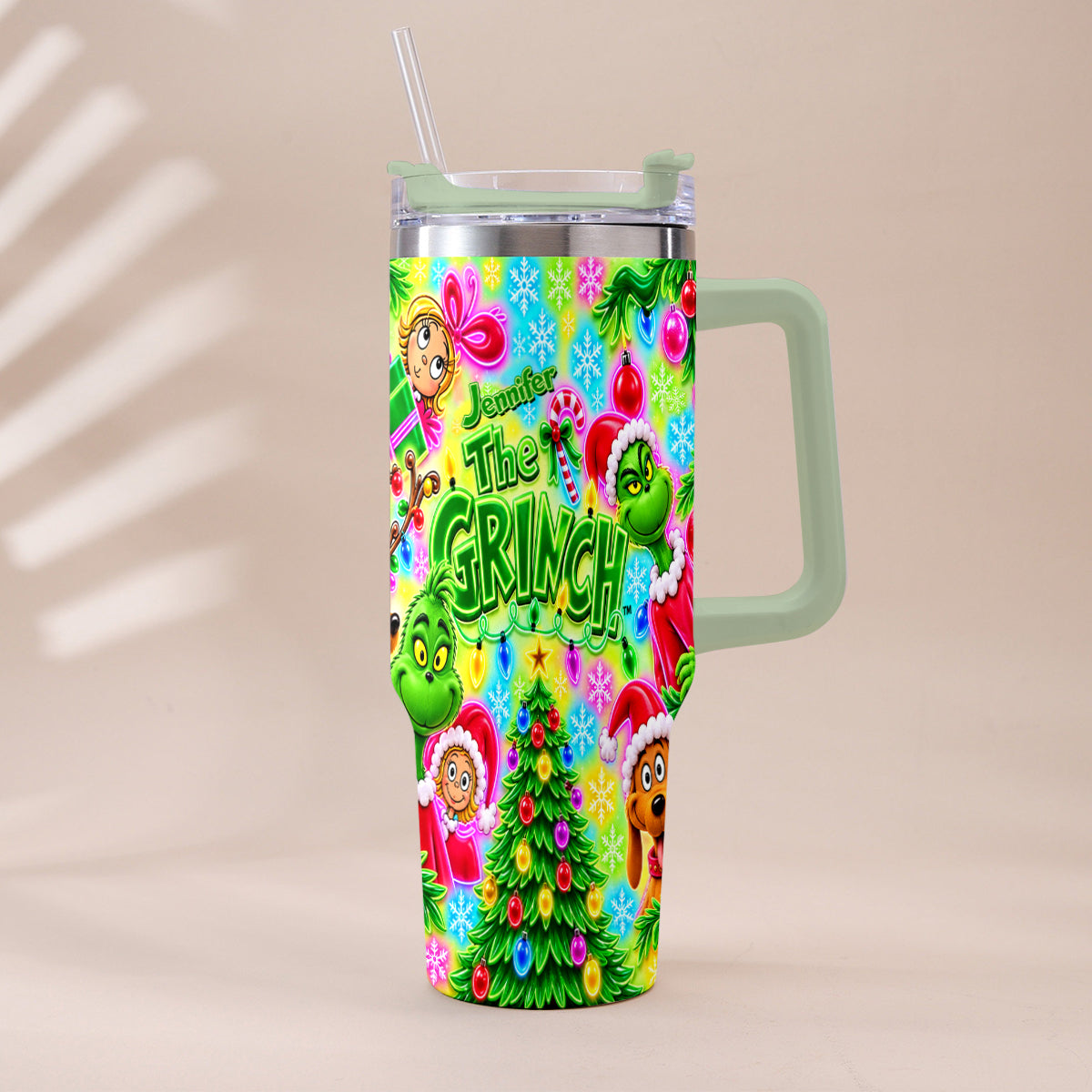 It's Time - Personalized Stole Christmas Tumbler With Plush Charm