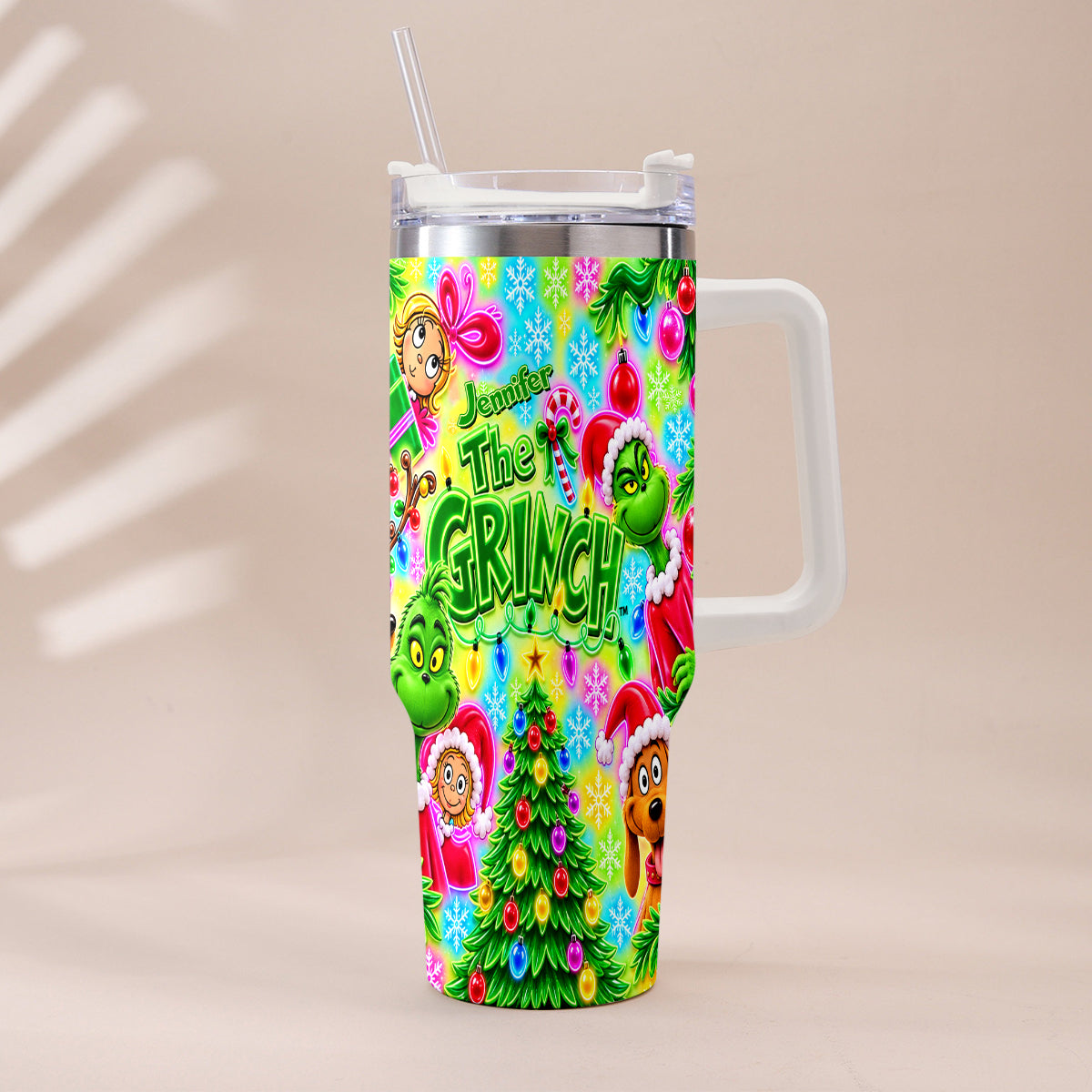 It's Time - Personalized Stole Christmas Tumbler With Plush Charm