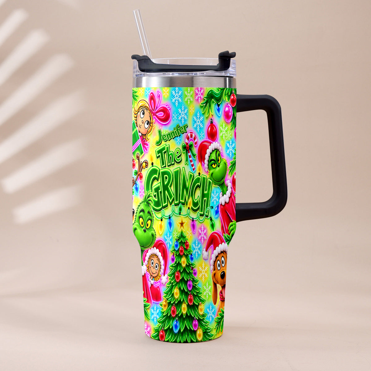 It's Time - Personalized Stole Christmas Tumbler With Plush Charm