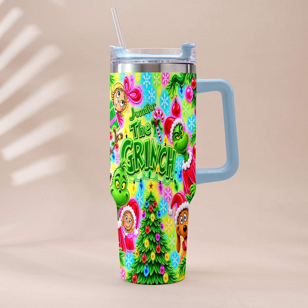 It's Time - Personalized Stole Christmas Tumbler With Plush Charm