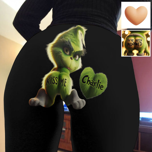 Kiss Me Monster - Personalisierte Stola-Weihnachtsleggings