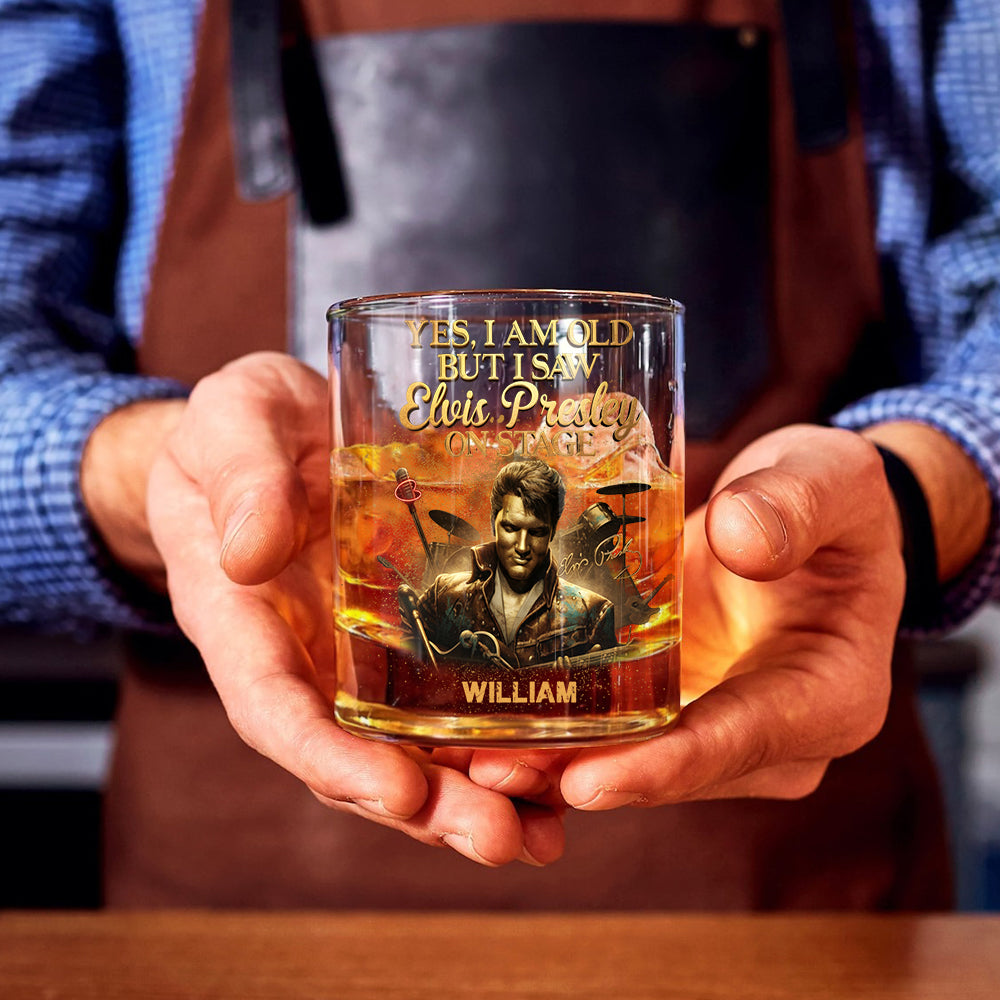 Ja, ich bin alt, aber ich habe gesehen... – Personalisiertes Whiskyglas „King of Rock and Roll“