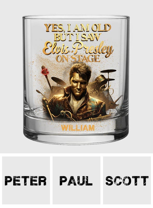 Ja, ich bin alt, aber ich habe gesehen... – Personalisiertes Whiskyglas „King of Rock and Roll“