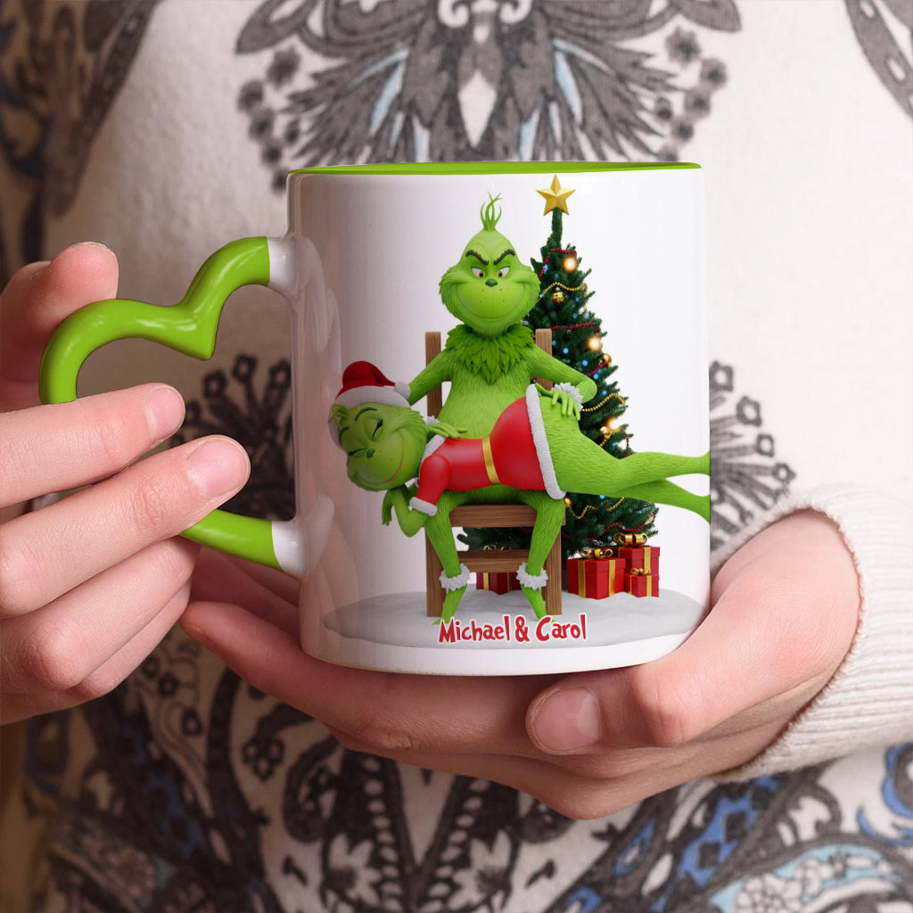 My Butt Would Be So Lonely Green Naughty - Personalized Couple Heart Handle Mug