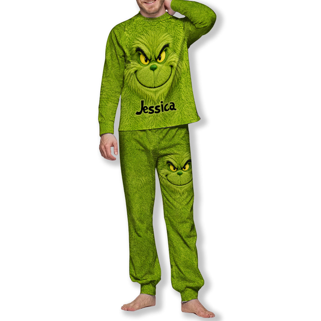 Merry Grinchmas - Personalized Stole Christmas Fleece Lounge Set
