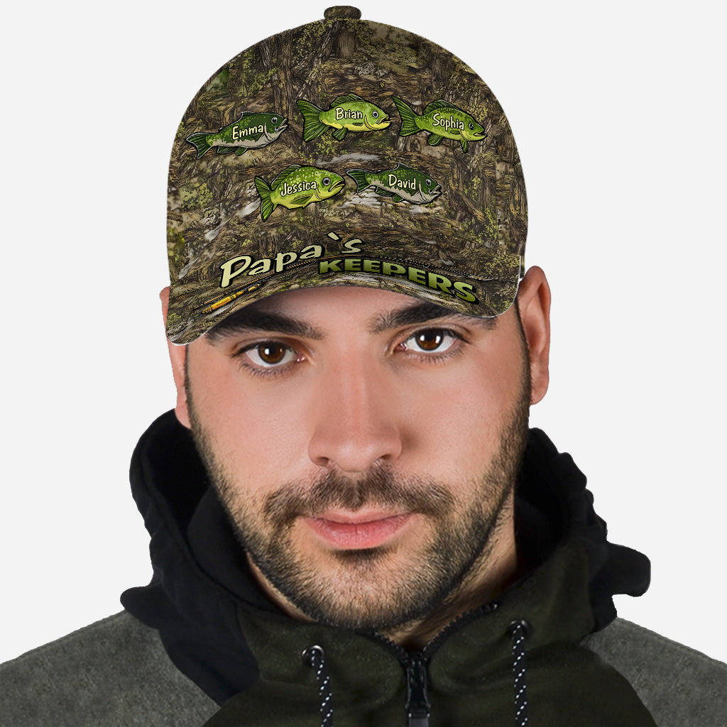 Casquette de pêche classique personnalisée à motif camouflage Papa's Keepers