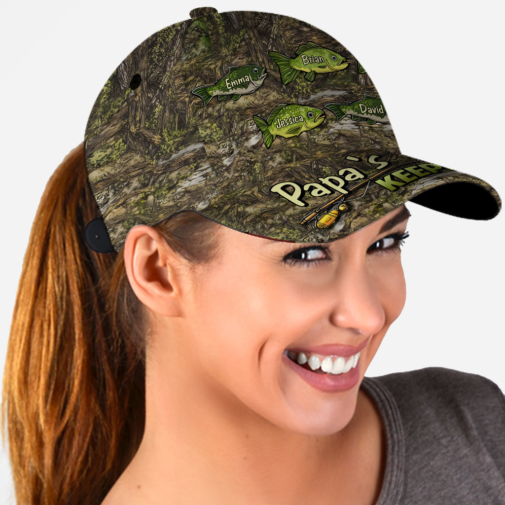 Casquette de pêche classique personnalisée à motif camouflage Papa's Keepers