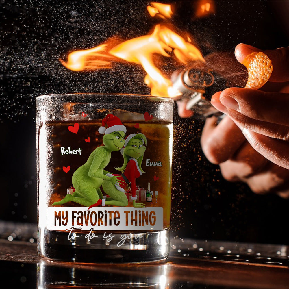 Mein Lieblingshobby bist du – Lustiges Geschenk für ihn/Ehemann/Freund... – Personalisiertes Whiskyglas mit Stola zu Weihnachten