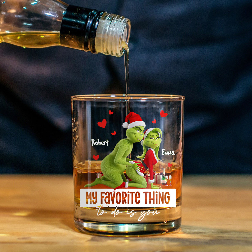 Mein Lieblingshobby bist du – Lustiges Geschenk für ihn/Ehemann/Freund... – Personalisiertes Whiskyglas mit Stola zu Weihnachten