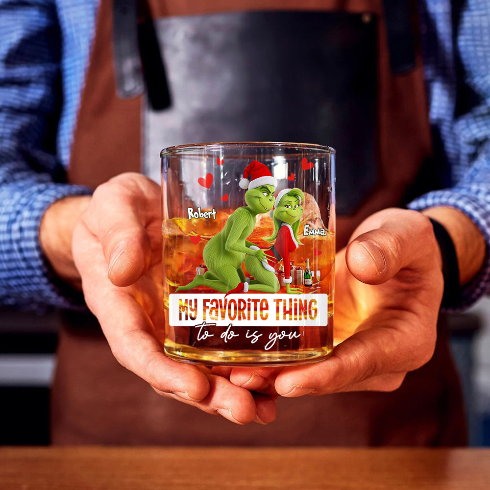 Mein Lieblingshobby bist du – Lustiges Geschenk für ihn/Ehemann/Freund... – Personalisiertes Whiskyglas mit Stola zu Weihnachten
