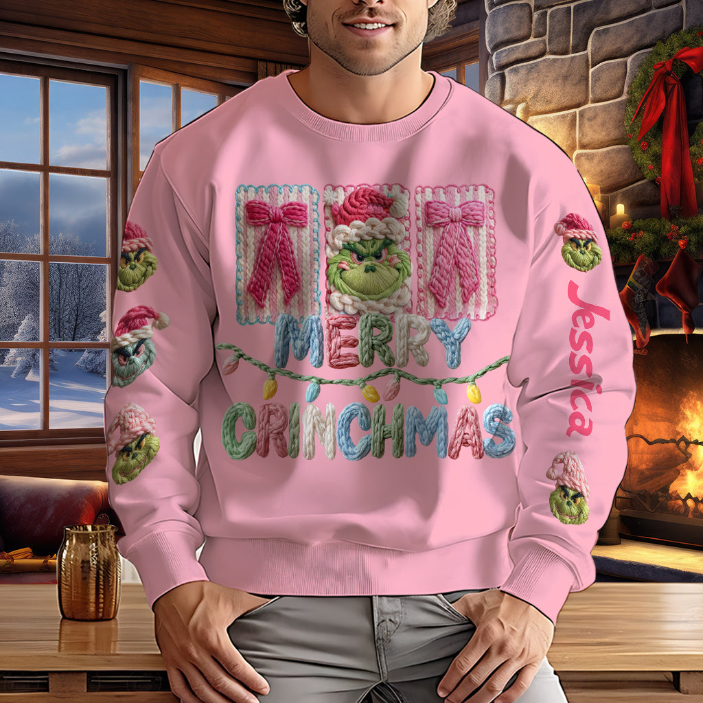 Fröhliche Grinchmas - Personalisierte Stola, hässlicher Weihnachtspullover