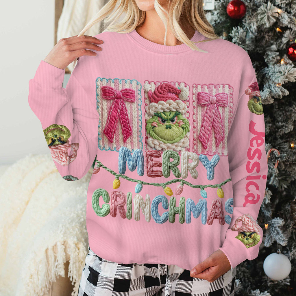 Fröhliche Grinchmas - Personalisierte Stola, hässlicher Weihnachtspullover