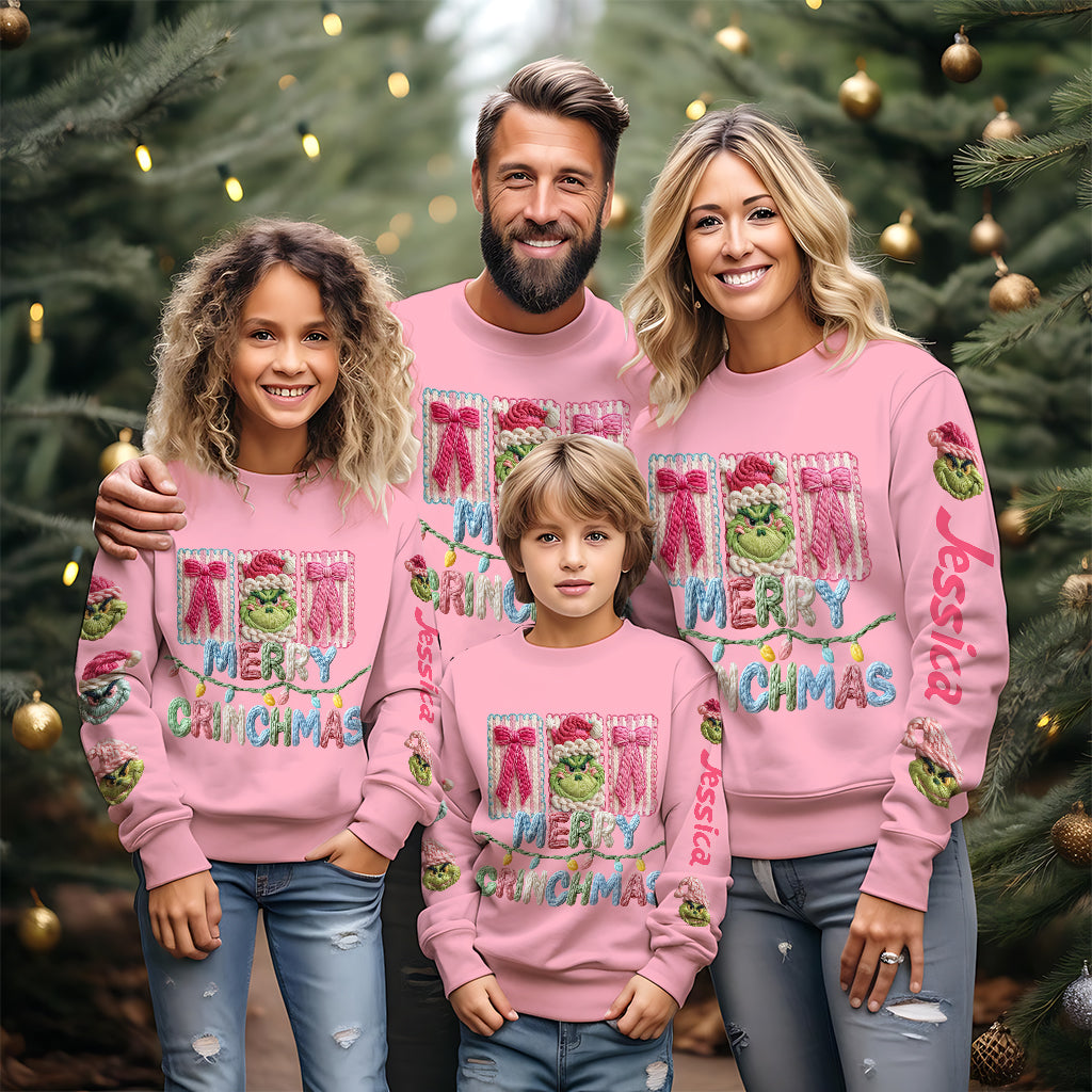 Fröhliche Grinchmas - Personalisierte Stola, hässlicher Weihnachtspullover