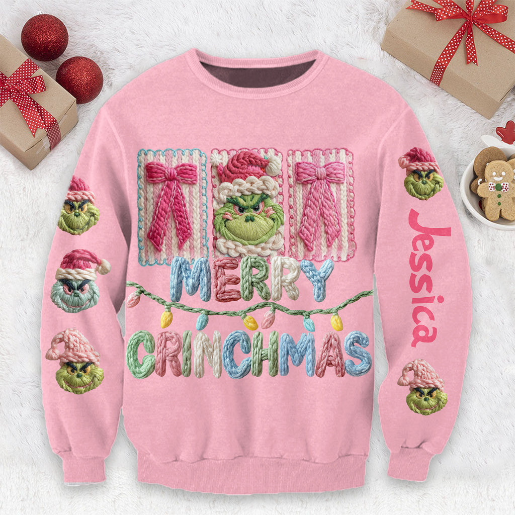 Fröhliche Grinchmas - Personalisierte Stola, hässlicher Weihnachtspullover
