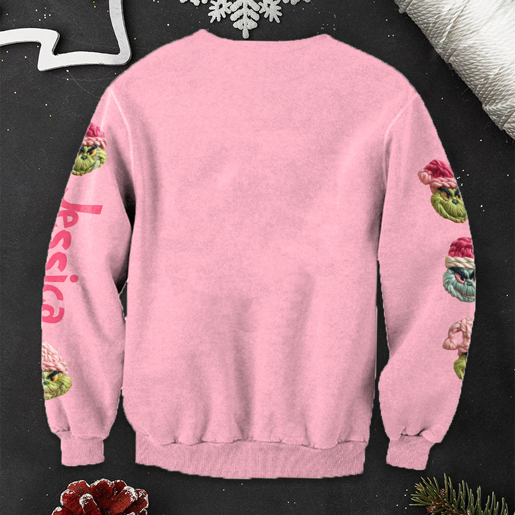 Fröhliche Grinchmas - Personalisierte Stola, hässlicher Weihnachtspullover