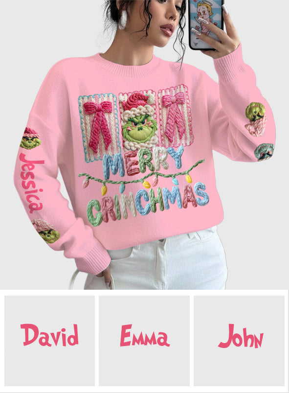 Fröhliche Grinchmas - Personalisierte Stola, hässlicher Weihnachtspullover