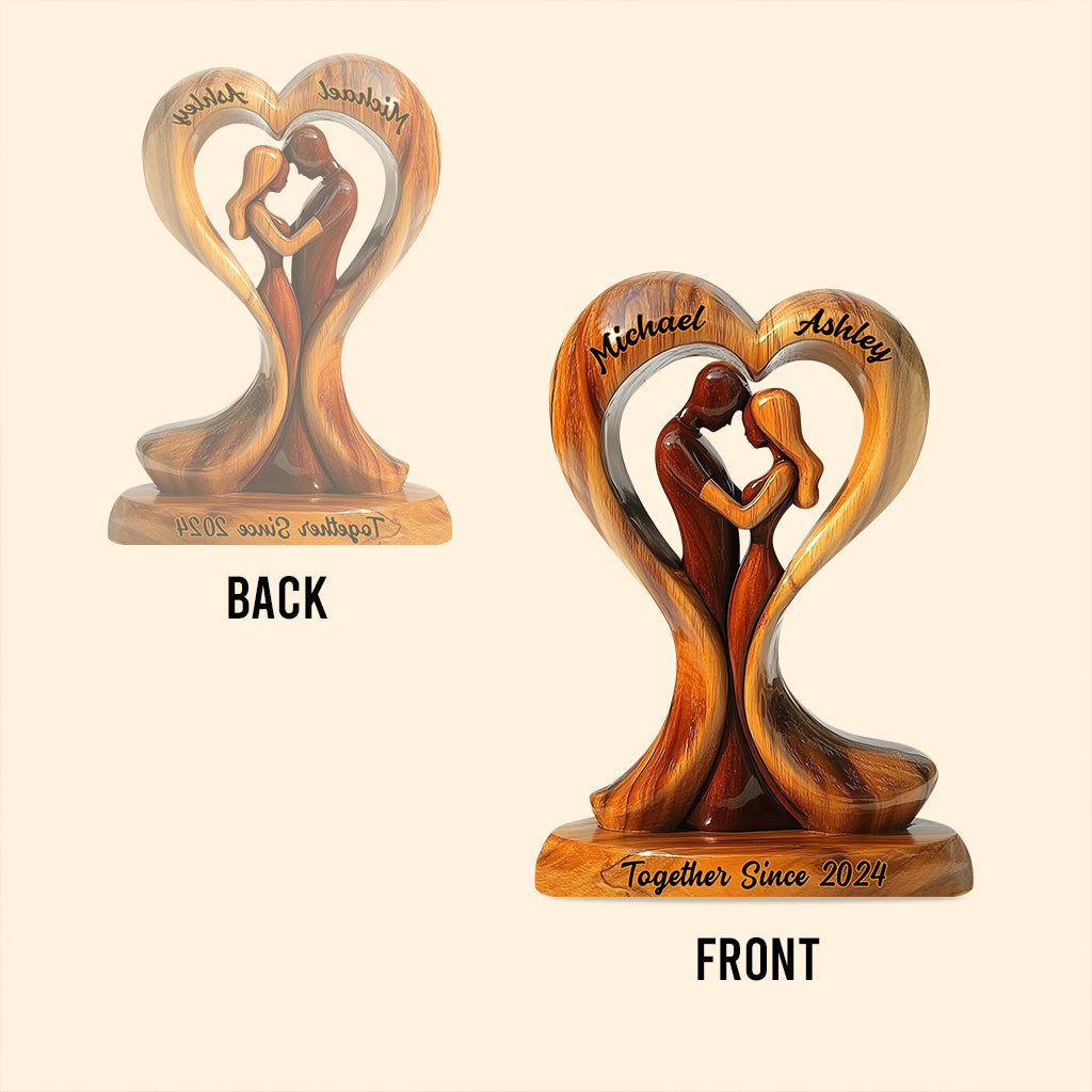 „Du und ich, wir schaffen das“ – personalisierte Acrylplakette in individueller Form für Paare