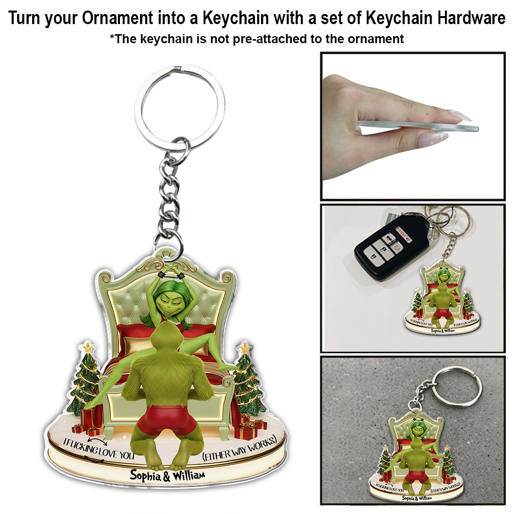 Ornement de Noël personnalisé « Green Monster Couple Christmas Movie »