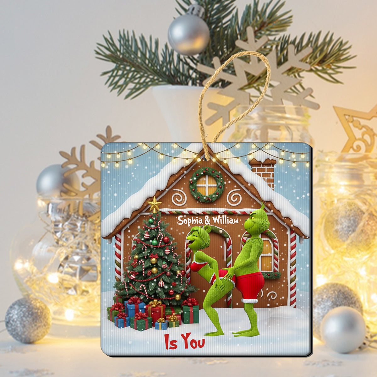 Tout ce que je veux pour Noël, c'est toi - Ornement lenticulaire personnalisé en forme d'étole de Noël