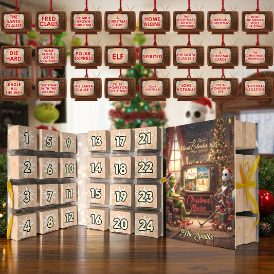 Christmas Movies - Personalized Stole Christmas Folded Advent Calendar With Ornaments