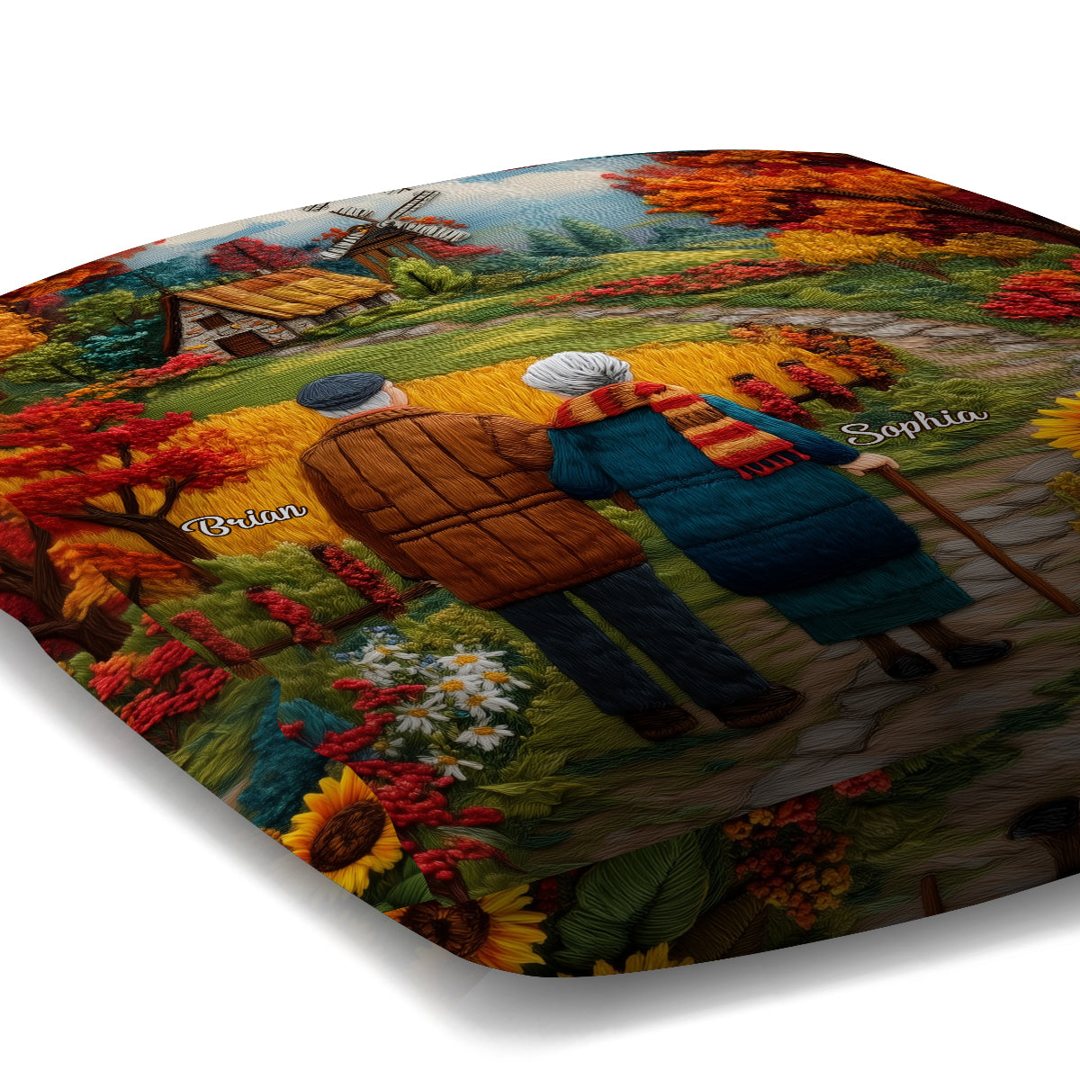 Coussin décoratif personnalisé pour couple vieillissant ensemble