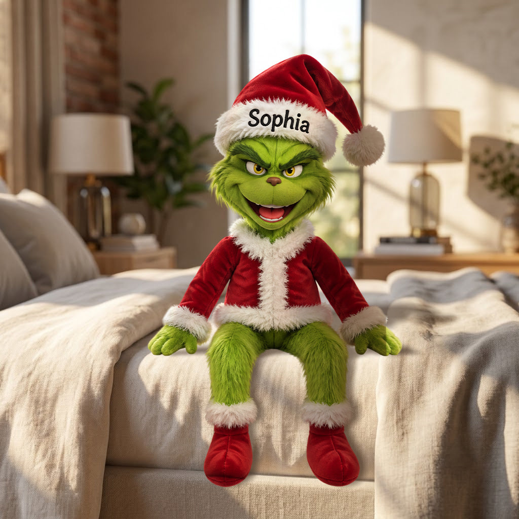 Funny Green Monster Doll - Personalized Stole Christmas Posable Plush Doll